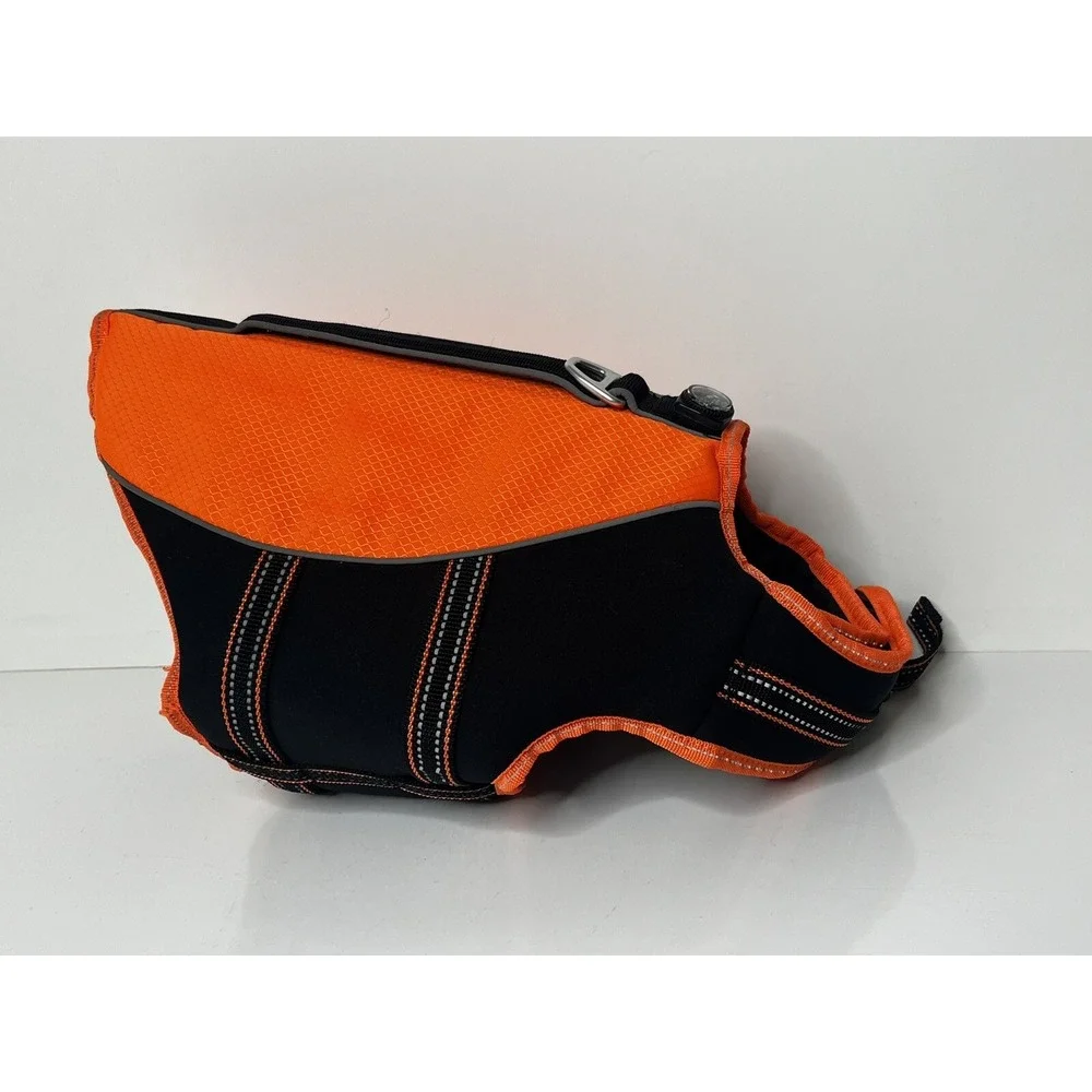Arcadia Trail AT Floatation Coat Neon Orange/Black Adjustable Dog Harness Size S